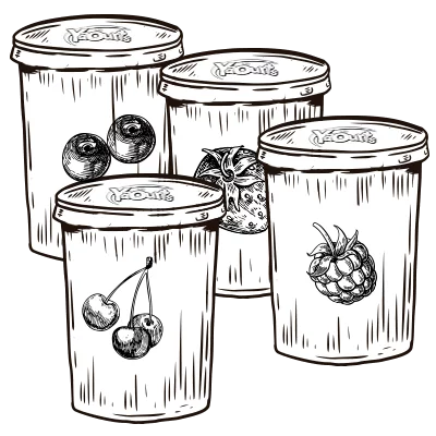 Image de pots de yaourt